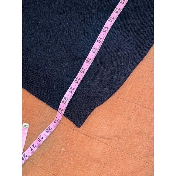 Sandro Blue  Sheer Leaf Long Sleeve Knit Pullover Sweater Women's Size Lage - Picture 6 of 8